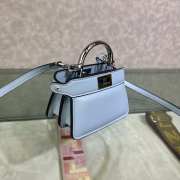 Uubags Fendi micro Peekaboo light blue bag nappa leather miniature 11x8x8cm - 2
