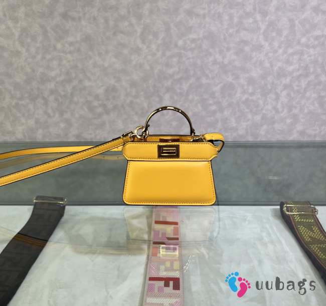 Uubags Fendi micro Peekaboo yellow bag nappa leather miniature 11x8x8cm - 1