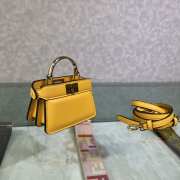 Uubags Fendi micro Peekaboo yellow bag nappa leather miniature 11x8x8cm - 5