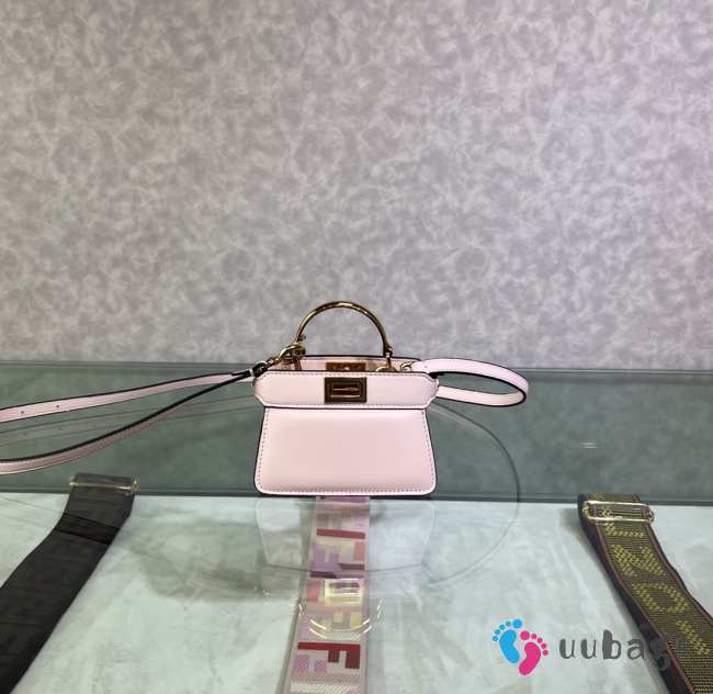 Uubags Fendi micro Peekaboo light pink bag nappa leather miniature 11x8x8cm - 1