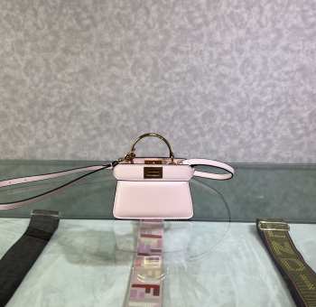 Uubags Fendi micro Peekaboo light pink bag nappa leather miniature 11x8x8cm