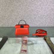 Uubags Fendi micro Peekaboo red bag nappa leather miniature 11x8x8cm - 6