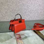 Uubags Fendi micro Peekaboo red bag nappa leather miniature 11x8x8cm - 5