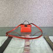 Uubags Fendi micro Peekaboo red bag nappa leather miniature 11x8x8cm - 3