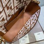 Uubags Fendi medium FF Baguette embroidered bag brown 26x13x6cm - 4