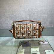 Uubags Fendi medium FF Baguette embroidered bag brown 26x13x6cm - 5