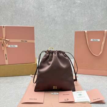Uubags Miu Miu Brown Cocoa Satin Pouch 18x20cm