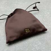 Uubags Miu Miu Brown Cocoa Satin Pouch 18x20cm - 2