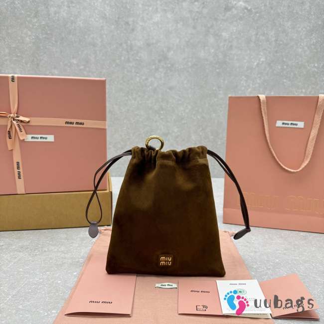 Uubags Miu Miu Brown Suede Pouch 18x20cm - 1
