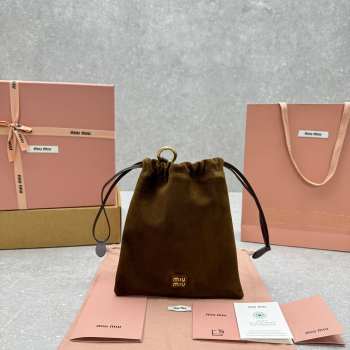 Uubags Miu Miu Brown Suede Pouch 18x20cm