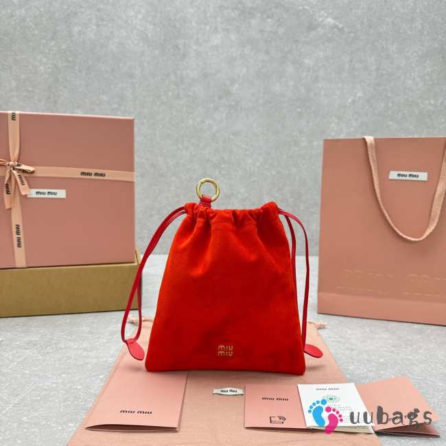 Uubags Miu Miu Red Suede Pouch 18x20cm - 1