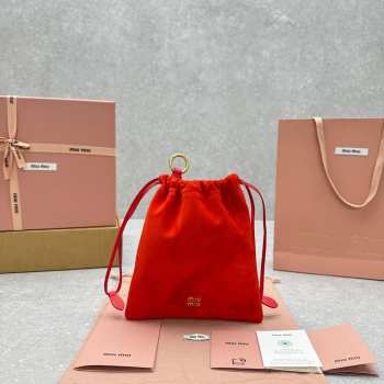 Uubags Miu Miu Red Suede Pouch 18x20cm