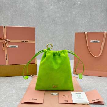 Uubags Miu Miu Green Suede Pouch 18x20cm