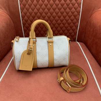 Uubags Louis Vuitton M15076 Keepall Bandoulière 25 Bag Off-White 25x15x11cm