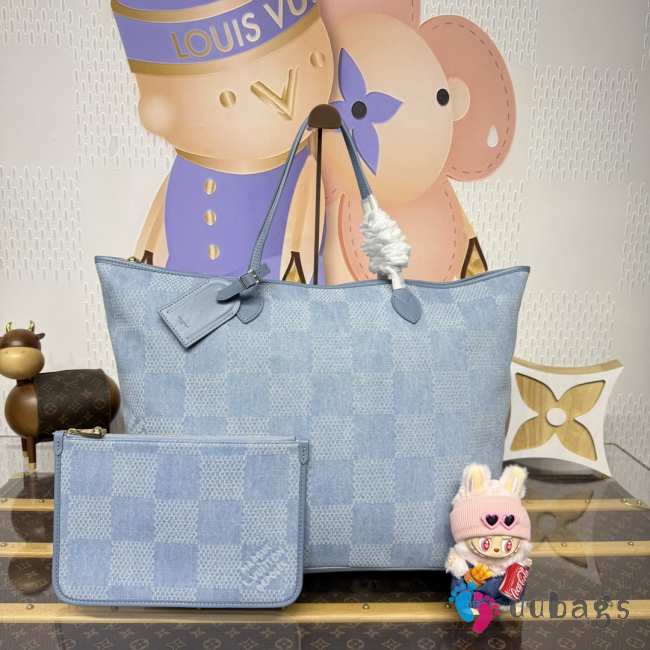 Uubags Louis Vuitton N00198 Nevereverfull Bag Denim Blue 60x38x23cm - 1