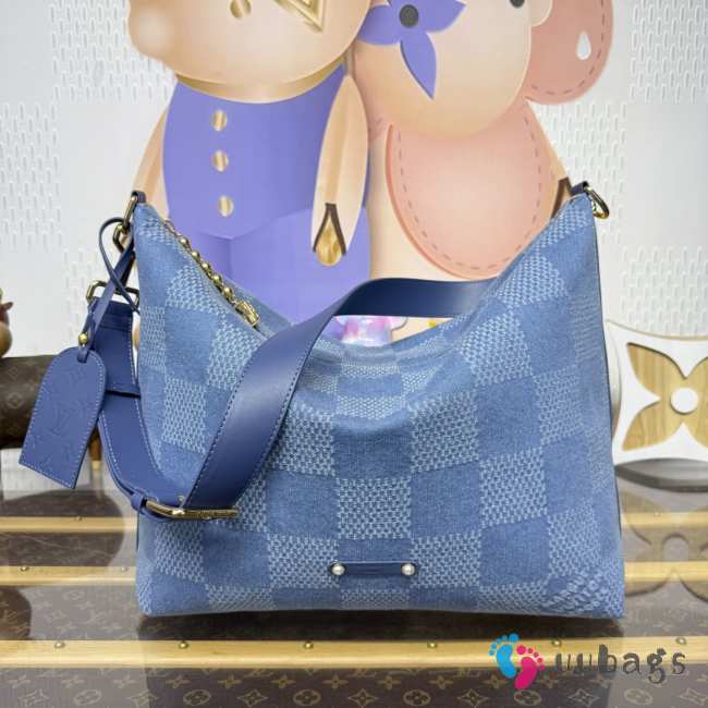 Uubags Louis Vuitton N00202 Vagabond Hobo Bag Denim Blue 38x35x12cm - 1