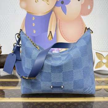 Uubags Louis Vuitton N00202 Vagabond Hobo Bag Denim Blue 38x35x12cm