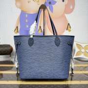 Uubags Louis Vuitton M14856 Neverfull MM Bag Denim Blue 31x28x14cm - 5