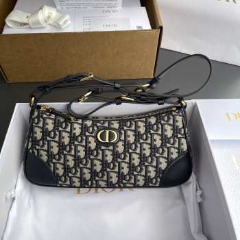 Uubags Dior 30 Montaigne Wanderlust Mini Bag Blue Dior Oblique Jacquard 26x12x7cm