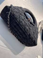 Uubags Chanel Black And Grey Printed Denim Nano Kelly Flap Bag 13x19x7cm - 3