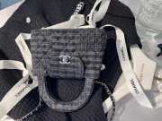 Uubags Chanel Black And Grey Printed Denim Nano Kelly Flap Bag 13x19x7cm - 2