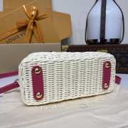 Uubags Louis Vuitton M26005 Capucines Mini Rattan And Cowhide Bag In Pink 14x21x8cm - 3