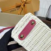 Uubags Louis Vuitton M26005 Capucines Mini Rattan And Cowhide Bag In Pink 14x21x8cm - 2