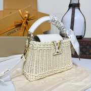 Uubags Louis Vuitton M26004 Capucines Mini Rattan And Cowhide Bag In White 14x21x8cm - 6