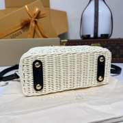 Uubags Louis Vuitton M26003 Capucines Mini Rattan And Cowhide Bag In White 14x21x8cm - 6