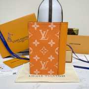 Uubags Louis Vuitton M14115 Passport Cover Monogram coated canvas and Taiga cowhide leather in orange 10x14x2.5cm - 6