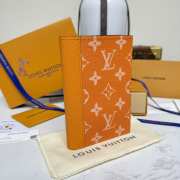 Uubags Louis Vuitton M14115 Passport Cover Monogram coated canvas and Taiga cowhide leather in orange 10x14x2.5cm - 5