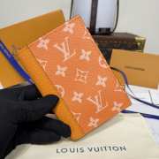 Uubags Louis Vuitton M14115 Passport Cover Monogram coated canvas and Taiga cowhide leather in orange 10x14x2.5cm - 4