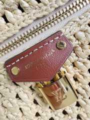 Uubags Louis Vuitton M14303 Vanity Chain Pouch Bag Natural Tan Brown Raffia Brush 19x6.5x11.5cm - 6