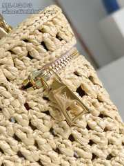 Uubags Louis Vuitton M14303 Vanity Chain Pouch Bag Natural Tan Brown Raffia Brush 19x6.5x11.5cm - 3