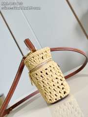 Uubags Louis Vuitton M14303 Vanity Chain Pouch Bag Natural Tan Brown Raffia Brush 19x6.5x11.5cm - 2