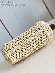 Uubags Louis Vuitton M14304 Hills Pochette Bag Natural Tan Brown Raffia Brush 18.5x11x6.5cm - 2