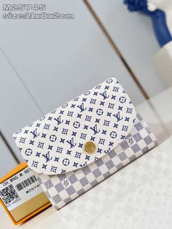 Uubags Louis Vuitton M25745 Rosalie Coin Purse Damier Azur Calfskin 11x8x2.5cm