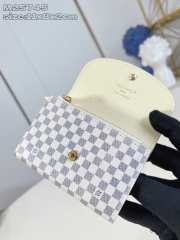 Uubags Louis Vuitton M25745 Rosalie Coin Purse Damier Azur Calfskin 11x8x2.5cm - 3