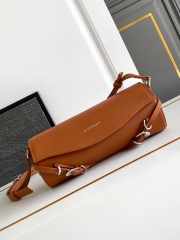 Uubags Givenchy Voyou Roller bag in brown grained leather 25x10x13cm - 1