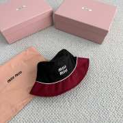 Uubags Miu Miu Two-Toned Bucket Hat in Black/ Red - 4