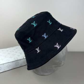 Uubags Louis Vuitton M7978L Blason Shading Denim Bucket Double Sided Hat In Black