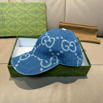 Uubags Gucci Original GG baseball denim cap blue
