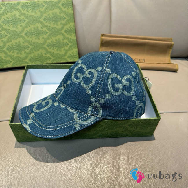 Uubags Gucci Original GG baseball denim cap dark blue - 1