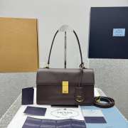 Uubags Prada Soft Sound medium leather bag in dark brown 28x16x10cm - 6