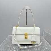 Uubags Prada Soft Sound medium leather bag in white 28x16x10cm - 1