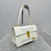 Uubags Prada Soft Sound medium leather bag in white 28x16x10cm - 6