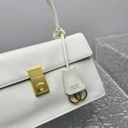Uubags Prada Soft Sound medium leather bag in white 28x16x10cm - 3