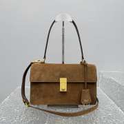 Uubags Prada Soft Sound medium suede bag in cocoa brown 28x16x10cm - 1