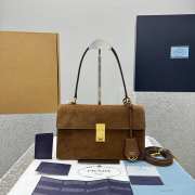 Uubags Prada Soft Sound medium suede bag in cocoa brown 28x16x10cm - 6