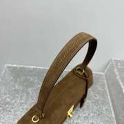 Uubags Prada Soft Sound medium suede bag in cocoa brown 28x16x10cm - 5